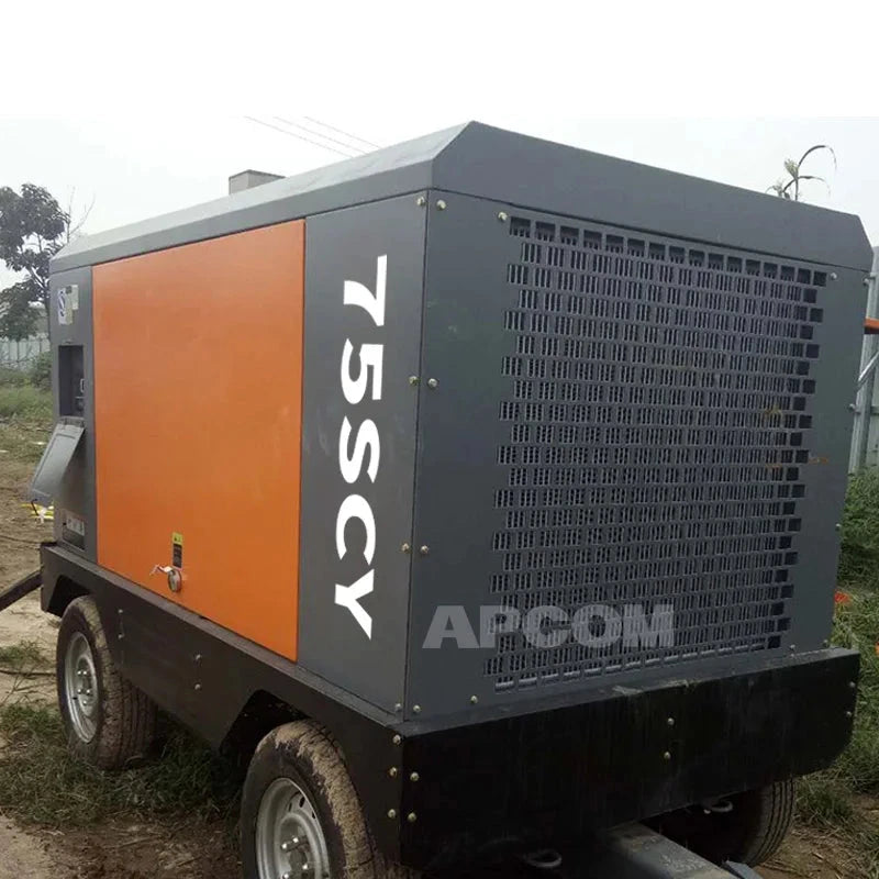 APCOM 75SCY-14.5 air Compressor diesel Compressor air Compressor with diesel Engine 14.5bar 10m3 530CFM 530 Cfm High Pressure Good Vibrations