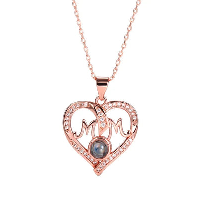 SSeeSY Hot Sale Personalized Custom Design Gemstone Copper Fashion Jewelry Mothers Day Gift Heart Pendant Mom Necklace for Women Good Vibrations