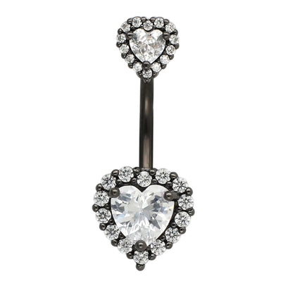 JHJT 14G Heart Belly Button Piercing Navel Ring 316L Surgical Stainless Steel CZ Belly Piercing Ombligo Jewelry for Women Good Vibrations Adult Super Store