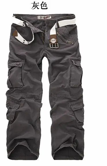 spring Autumn washing Multi-pocket camouflage overalls men cotton uniform pants men baggy cargo pants men,size 28-40 Good Vibrations