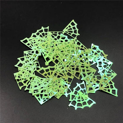 100Pcs/Lot Halloween Spider Web PVC Sequins Holiday Party Decoration Handmade DIY Sewing/Wedding/Coat Hat Accessories Good Vibrations