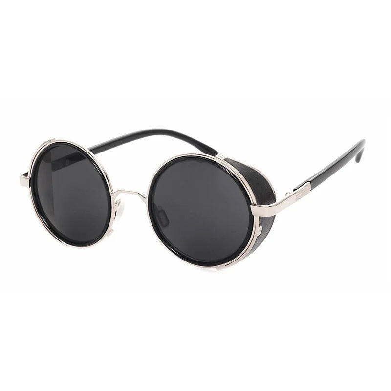 SHAUNA Vintage Women Steampunk Retro Coating Men Round Sunglasses Brand Designer Punk Sun Glasses UV400 Good Vibrations