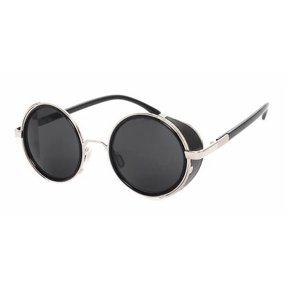SHAUNA Vintage Women Steampunk Retro Coating Men Round Sunglasses Brand Designer Punk Sun Glasses UV400 Good Vibrations