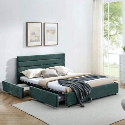 Queen Size Cushioned Bed Comfortable Cushionedbed Frame Headboard and Solid Bed Frame Good Vibrations