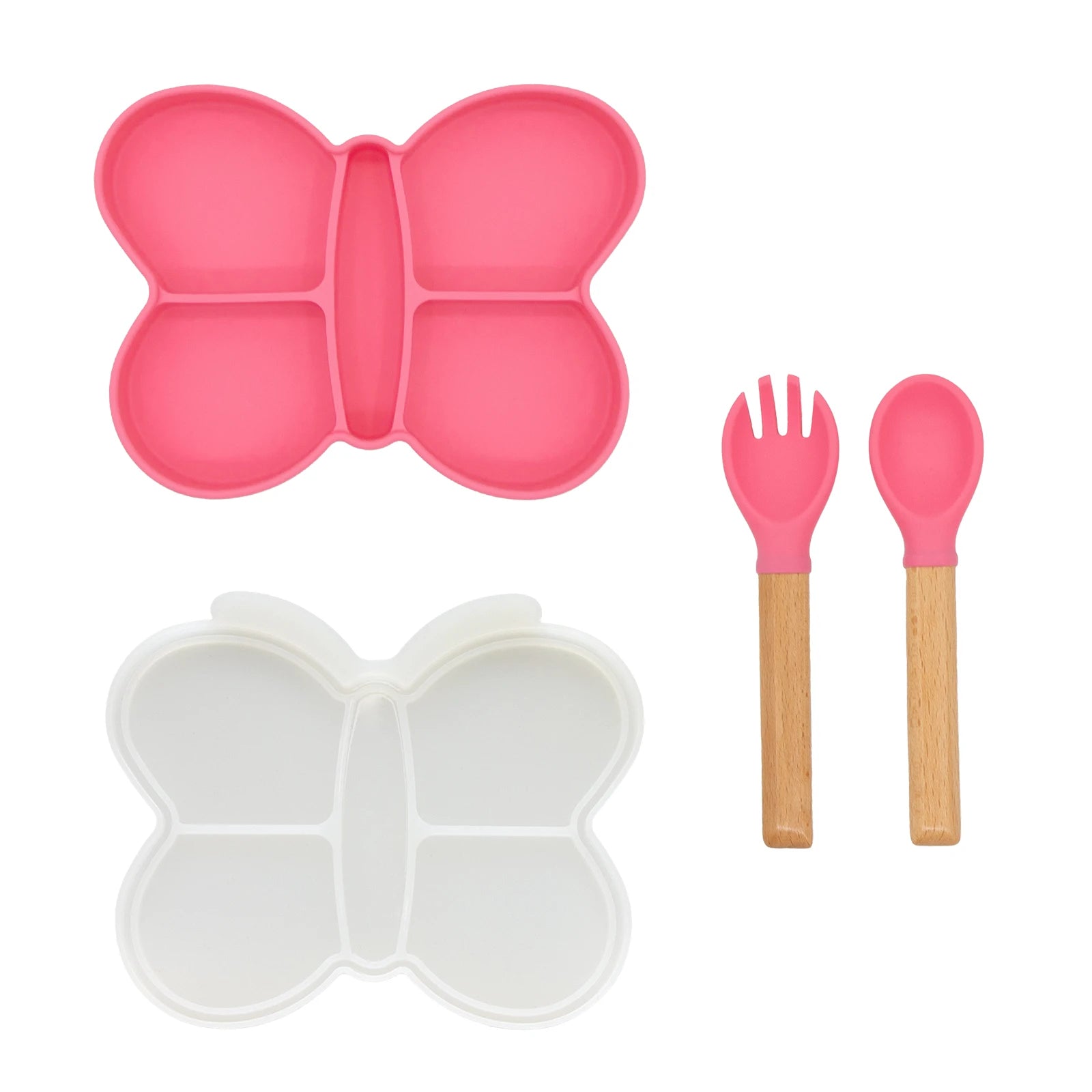 Baby Meal Plate, Baby Suction Cup Silicone Bowl, Children's Complementary Food Plate, Baby Meal Plate, Grid Plate Good Vibrations