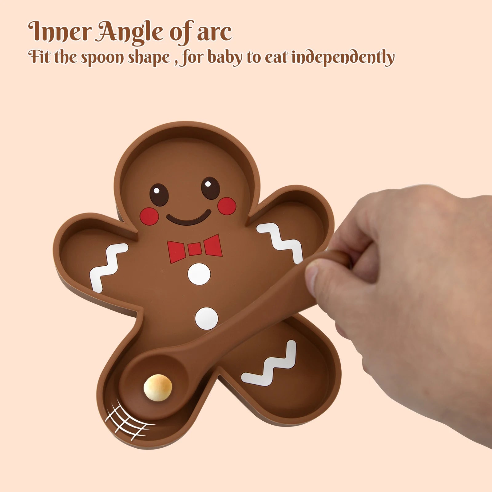Custom Baby Bowl Tableware Set Silicone Straw Children's Dishes Kids Dinner Feeding Plate Gingerbread Man Food Plate Spoon Fork Good Vibrations