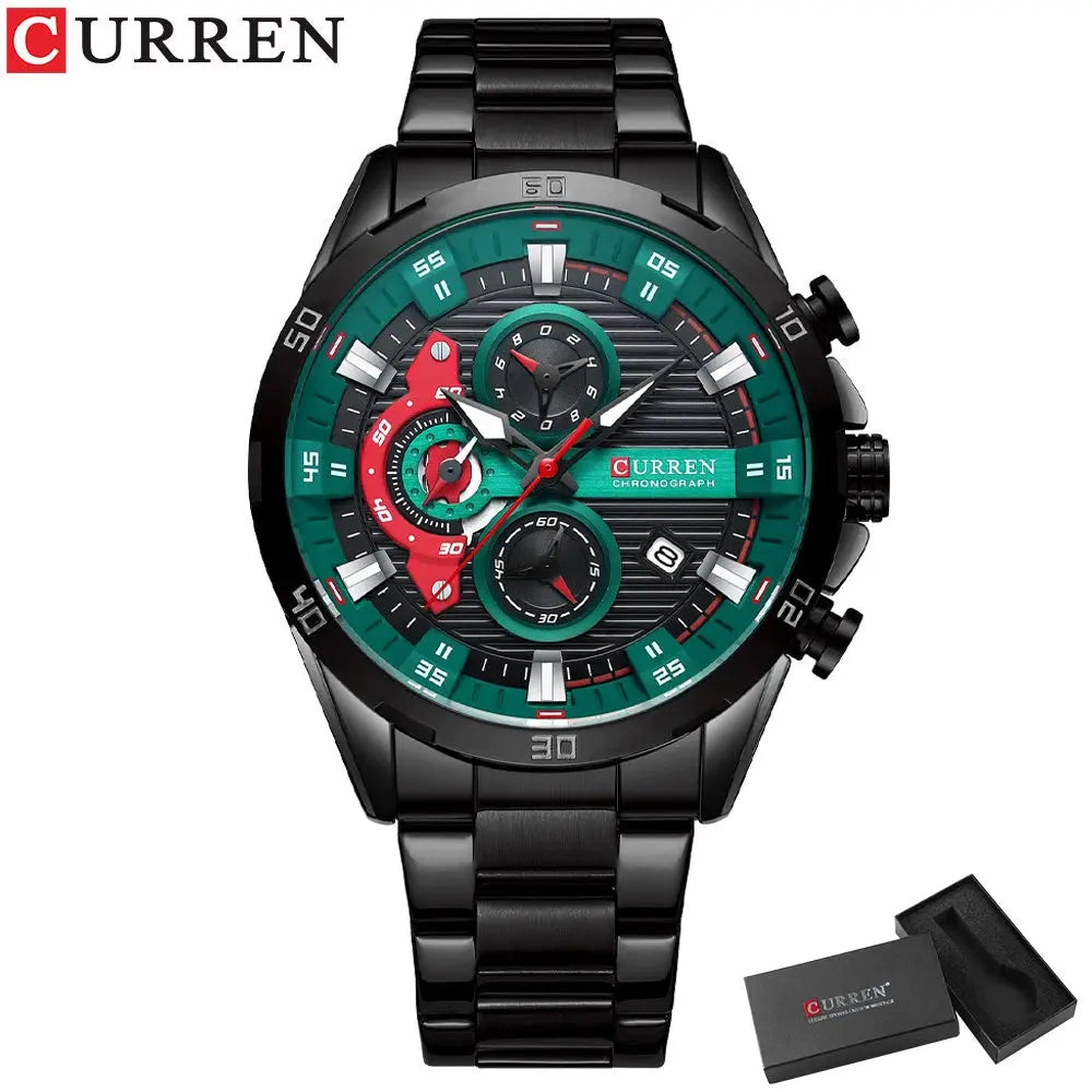 Watches For Men CURREN Man WristWatch Waterproof Chronograph Men Watch Military Top Brand Luxury StainlessSteel Sport Male Clock Good Vibrations