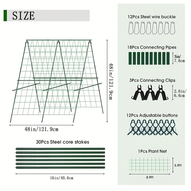 48'x48'Tall Bed Cucumber Trellis,foldable A-frame Garden Trellis,suitable for Outdoor Climbing Nets,vegetable Trellis Good Vibrations