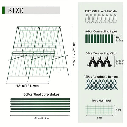 48'x48'Tall Bed Cucumber Trellis,foldable A-frame Garden Trellis,suitable for Outdoor Climbing Nets,vegetable Trellis Good Vibrations