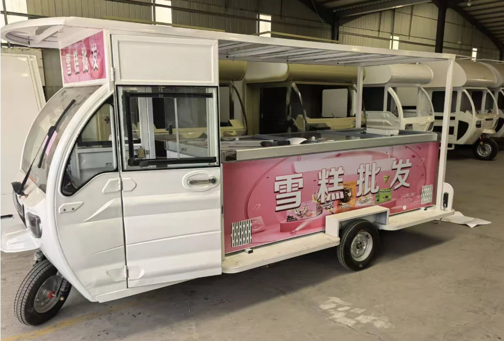Wholesale 48V Classic Electric Cargo Tricycle Ice Cream Tricycle Food Tricycle with Private Label Good Vibrations