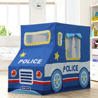 Asweets Indoor Children's Sports Toy Play Tent Cotton Canvas with Wooden Frame Kids Police Station Playhouse Good Vibrations