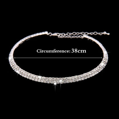 Fashion Crystal Bride Jewelry Set Rhinestone Silver-plated Wedding Dress Banquet Necklace Earring Set Ladies Gift Good Vibrations Adult Super Store