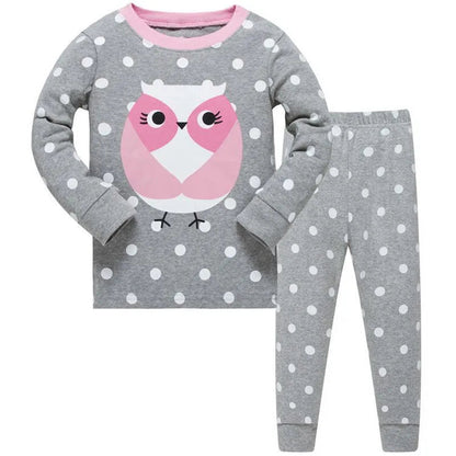 Jumping Meters 3-8T Flamingo Print  Autumn Winter Girls Sleepwear Fashion Children's Home Clothes Kids Pyjamas Costume Good Vibrations
