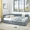 Queen Size Storage Upholstered Tufted Bed Frame Minimalist Tatami Sofa Bed with Comfortable Backrest and Armrests Good Vibrations