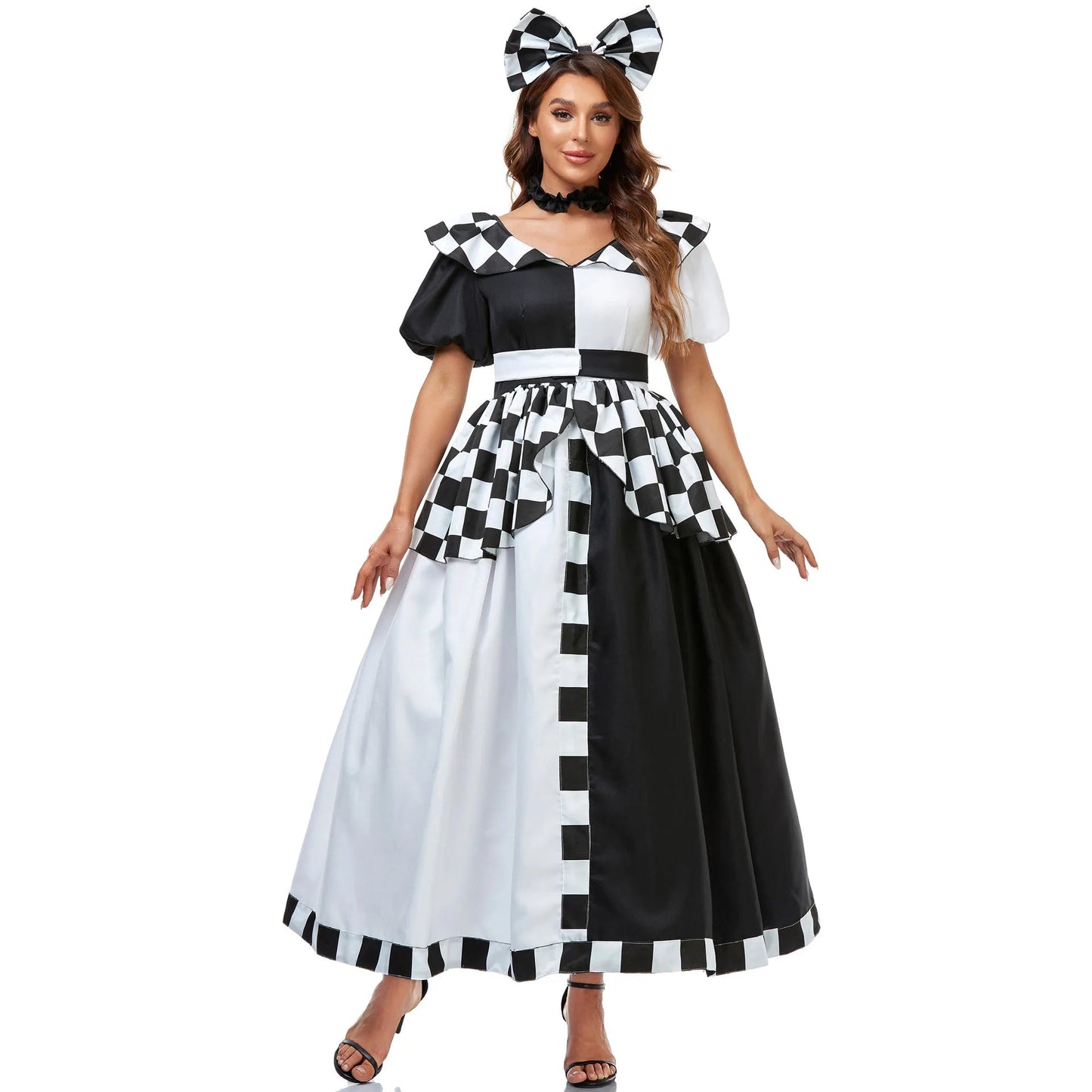 M-XL  COSPLAY Black and White Checked Mickey Halloween Costume Good Vibrations