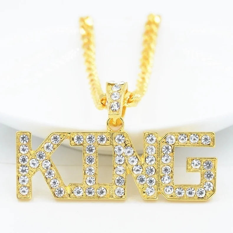 Hip Hop Ice Out Square Crystal S-A-V-A-G-E Letter Pendant Necklace for Men and Women Street One Last Party Trendy Jewelry Gift Good Vibrations