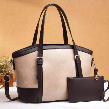 2022 New Bags Foreign Trade Models Stitching Design Shoulder Bag Large Capacity Mother and Child Bag Handbag Sets Good Vibrations