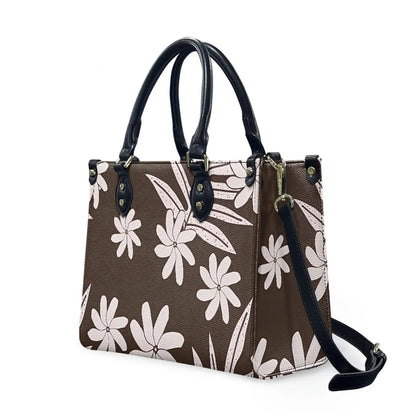 Customized Luxury Leather Women Handbag Hawaii Tribal Polynesian Tattoo Print Pu Leather Purse Shoulder Bag Lightweight Tote Bag Good Vibrations