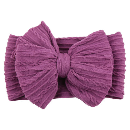 Solid Cable Bow Baby Headband for Child Nylon Layers Headwear Kids Elastic Turban Headwraps Newborn Boys Girls Hair Accessories Good Vibrations
