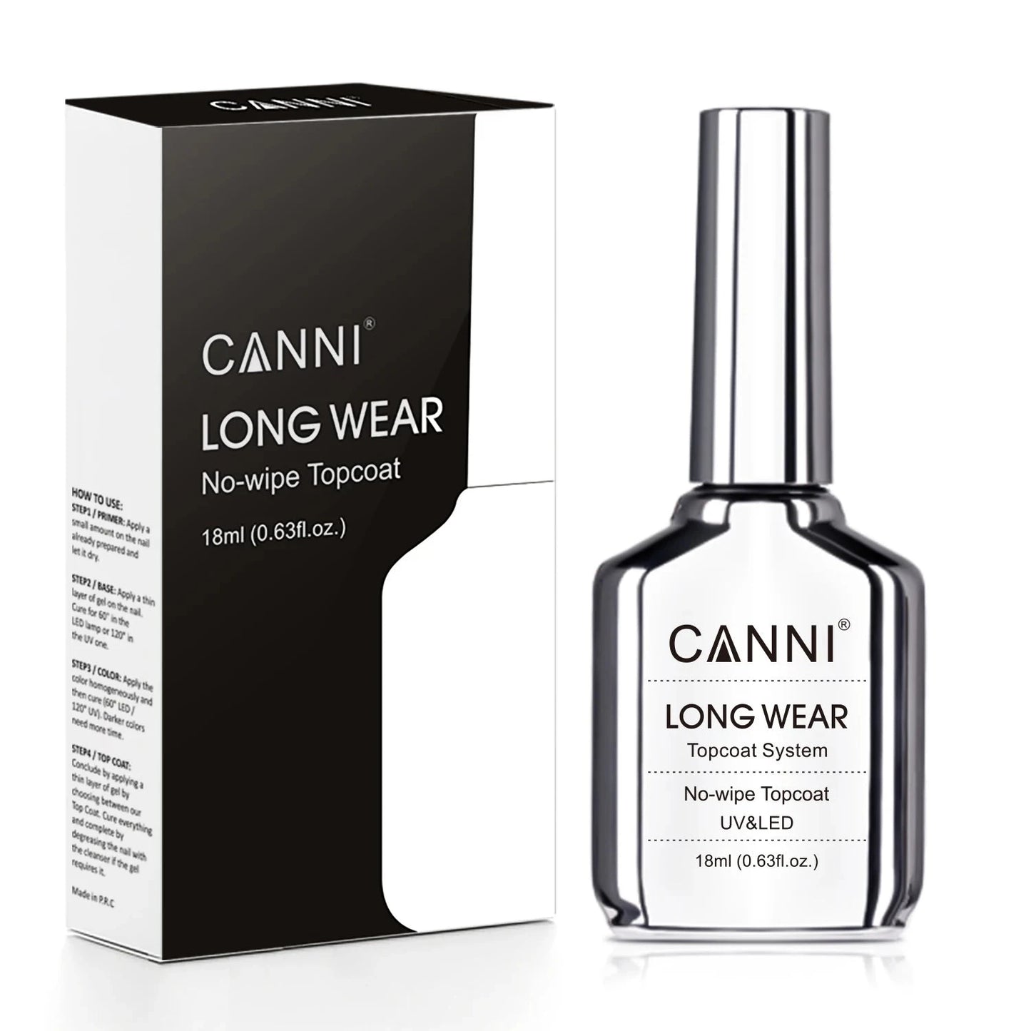 CANNI 18ml Bright Shiny Long Wear Diamond Topcoat Gel Polish Led Uv Gel Wholesale Nail Supply No Clean Topcoat Nail Gel Polish Good Vibrations