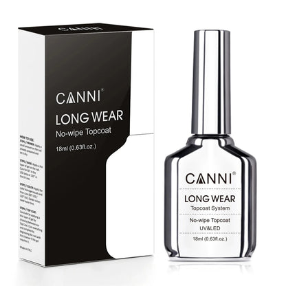 CANNI 18ml Bright Shiny Long Wear Diamond Topcoat Gel Polish Led Uv Gel Wholesale Nail Supply No Clean Topcoat Nail Gel Polish Good Vibrations
