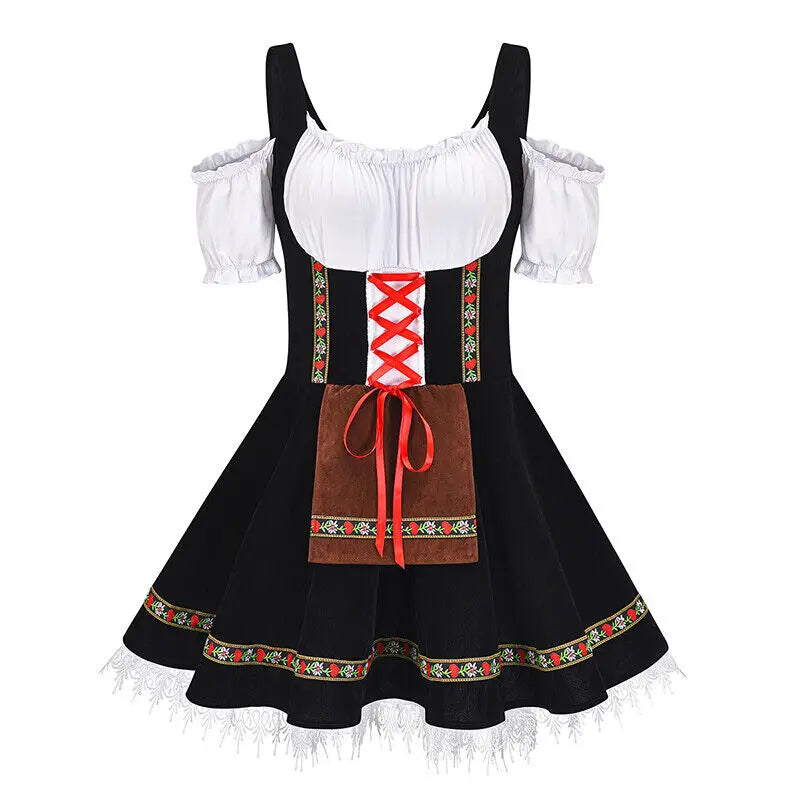 3xl Women Oktoberfest Costume German Bavarian Dirndl Beer Maid Fancy Dress German Bavarian Beer Outfit Cosplay Halloween Costume Good Vibrations