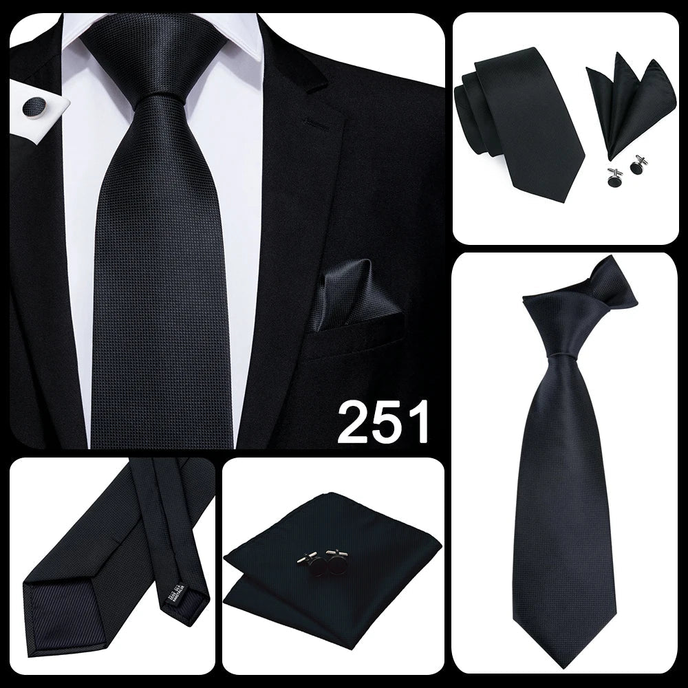 Hi-Tie Blue Business Solid 100% Silk Men's Tie NeckTie 8.5cm Ties for Men Formal Luxury Wedding High Quality Gravata Good Vibrations