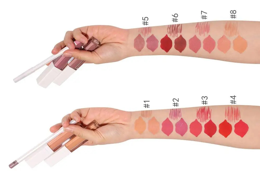 3 in 1makeup clear Lip Gloss Wholesale Custom Vegan Private Label Nude 2pcs Matte Liquid Lipstick and Lip Liner Set Good Vibrations