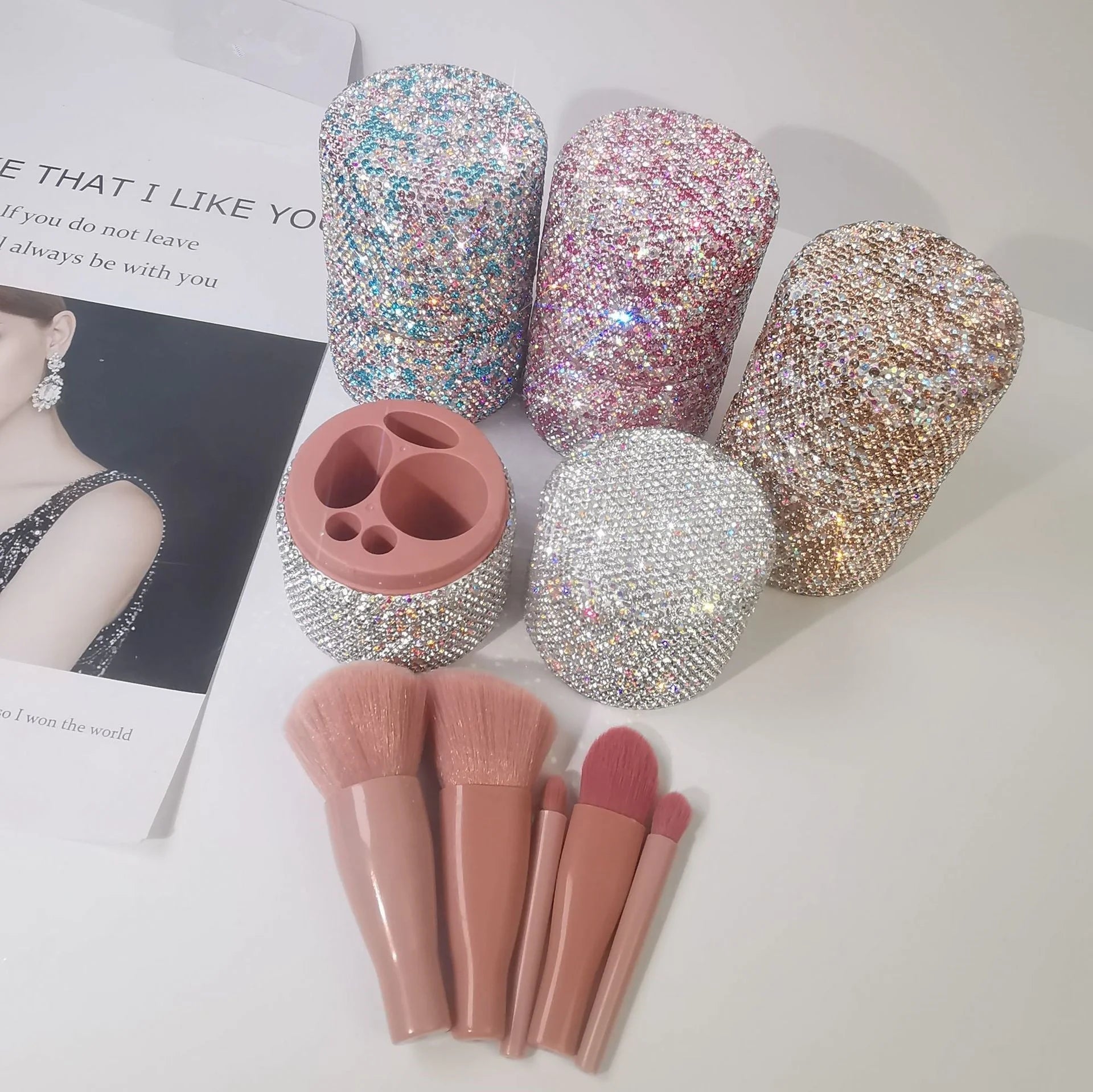 Premium Synthetic Hair Mini Handle Makeup Brush Set Foundation Powder Concealer Eye Shadows Travel Pink Makeup Brushes With Case Good Vibrations