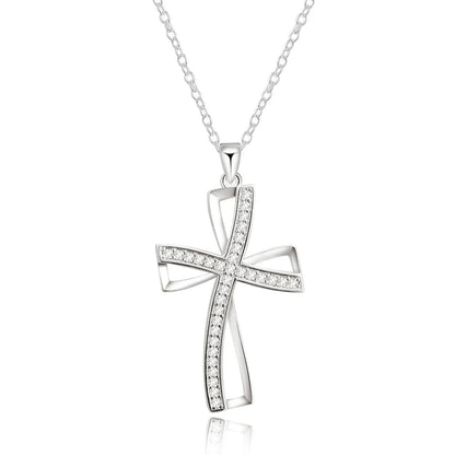 925 Sterling Silver Zircon Cross Pendant Necklaces For Women Charm Fashion Party Luxury Jewelry Accessories Jewellery Good Vibrations