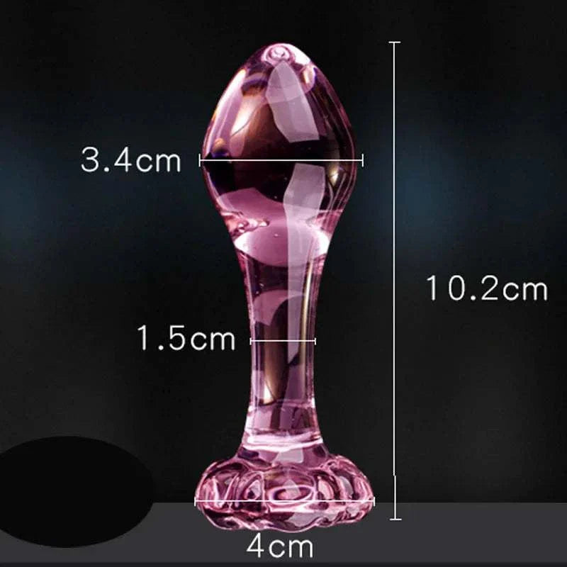 Candiway exquisite pink crystal glass anal plug; adult masturbation products; prostate massager; erotic toys; smooth surface; skin-friendly; waterproof.