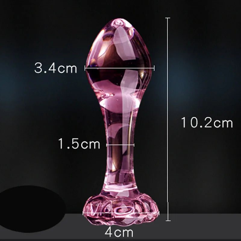 Candiway Exquisite Pink Crystal Glass Anal Plug Adult Masturbation Products Prostate Massager Erotic Toys For Couple (5 Styles) Good Vibrations Adult Super Store