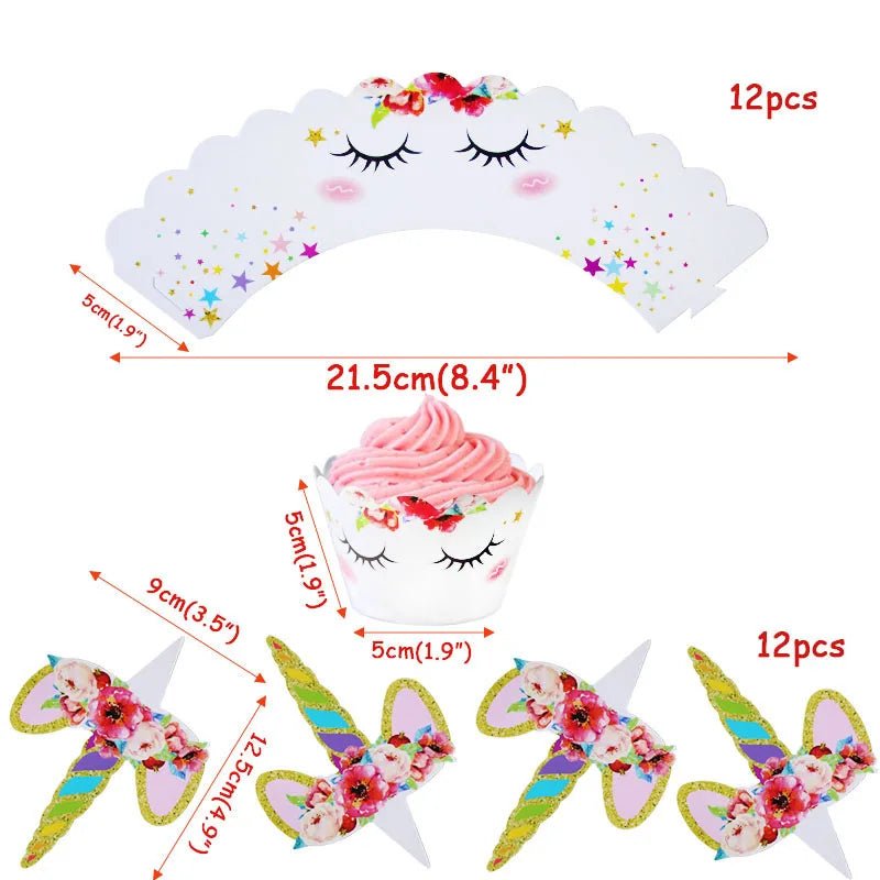 Unicorn Decoration Birthday Party Decor Kids Unicorn Disposable Tableware set Unicornio Baby Shower Girl Birthday Party Supplies Good Vibrations