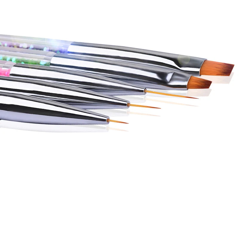 5pcs 2 Way Nail Art Brush Liner Gel Nail Art Painting Pens Polish Dotting Manicure Brushes Set Beauty Tool Good Vibrations