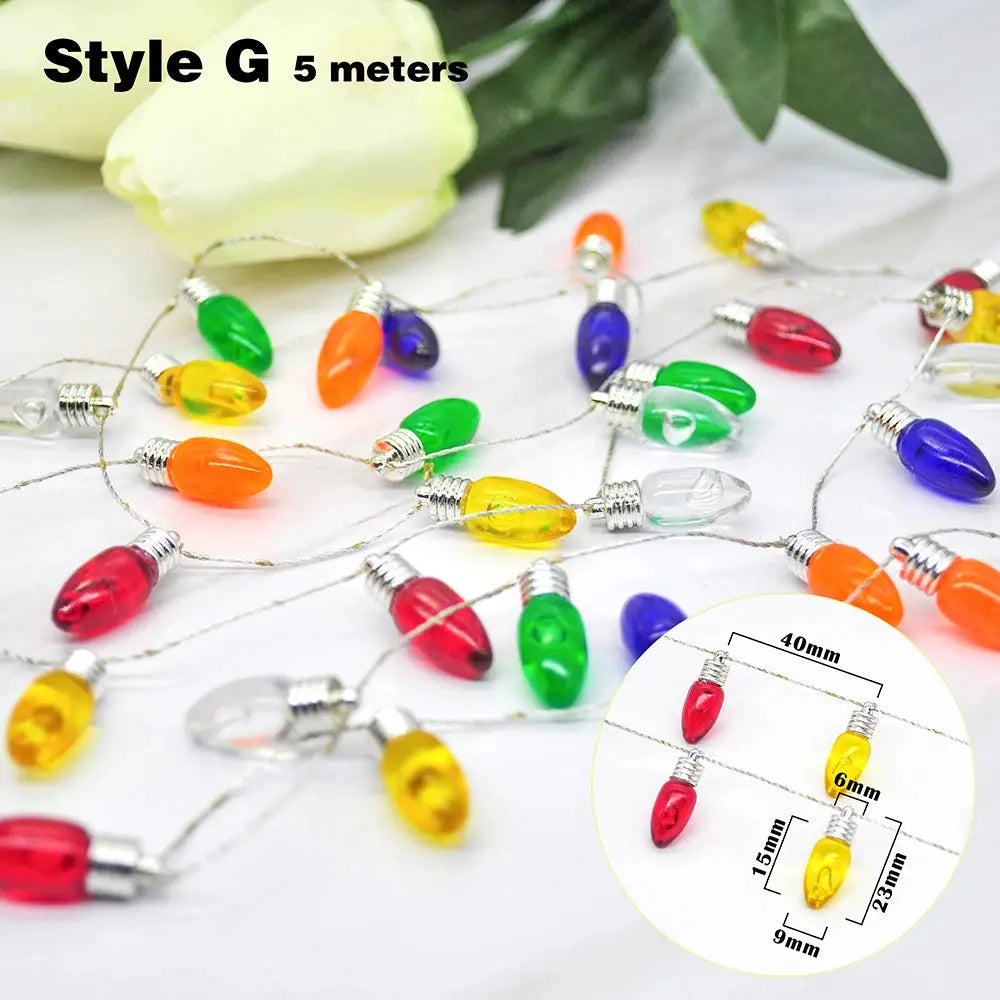 5M Christmas tree DIY Bulbs Garland Christmas Ornaments Home Decoration Xmas wreath Ornaments Christmas Party Decorations Good Vibrations