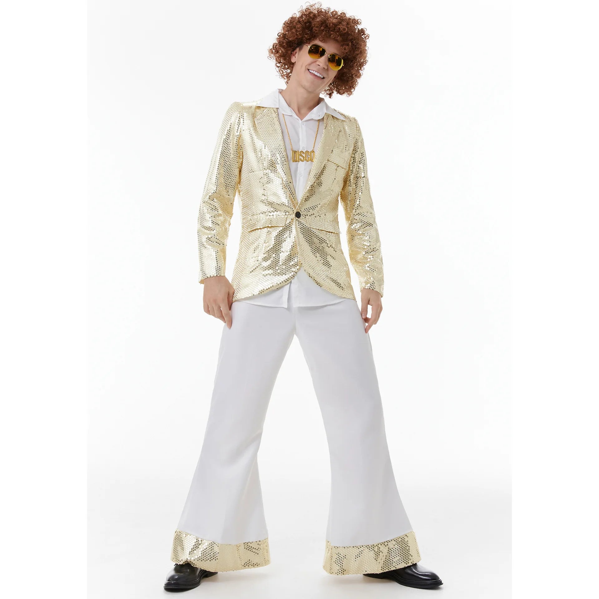 Halloween Costumes for Mens Love Hippie Costume 1960s Stage Performance Coat Shirt Pants Wig Fancy Cosplay Clothing Set Good Vibrations