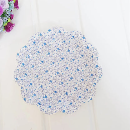 Retro Floral Chinese Style Blue and White Porcelain Paper Plate Party Plates Wedding Lace Dish Disposable Plate 1PC Tablecloth Good Vibrations