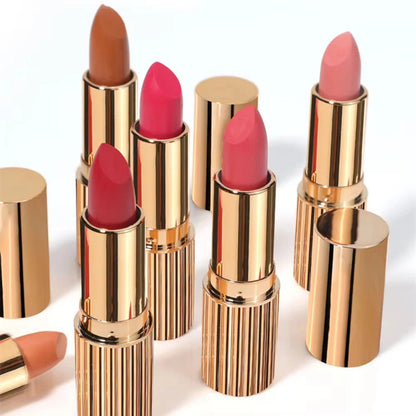 Custom Logo Nude Lipstick Set Private Label Matte Lipstick Tubes Low MOQ for Fashion Style Makeup Own Brand Lip Gloss Good Vibrations