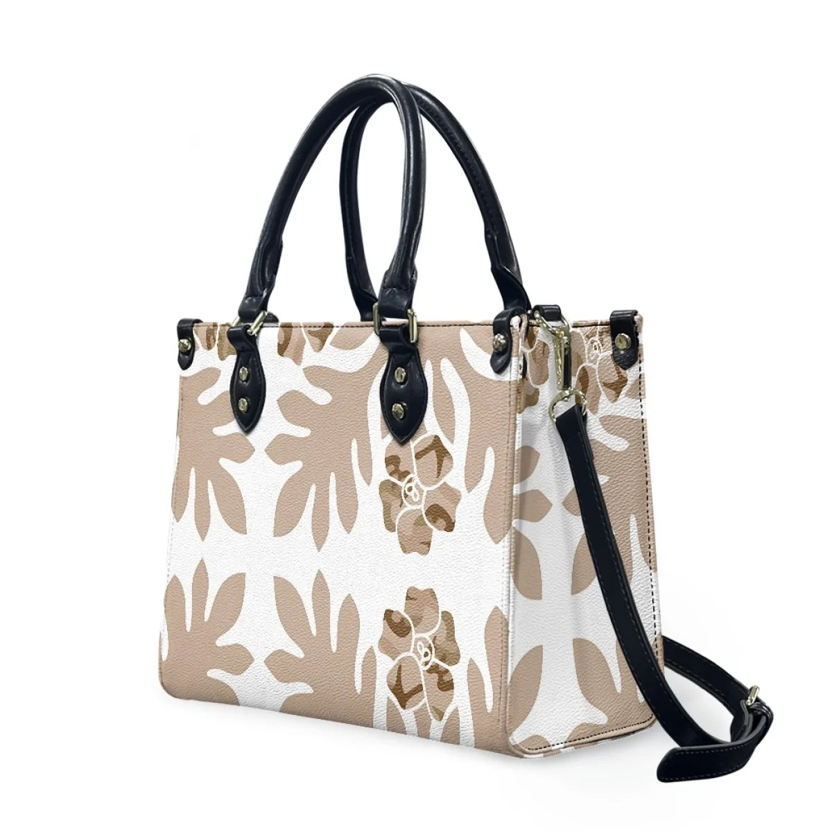 Customized Luxury Leather Women Handbag Hawaii Tribal Polynesian Tattoo Print Pu Leather Purse Shoulder Bag Lightweight Tote Bag Good Vibrations