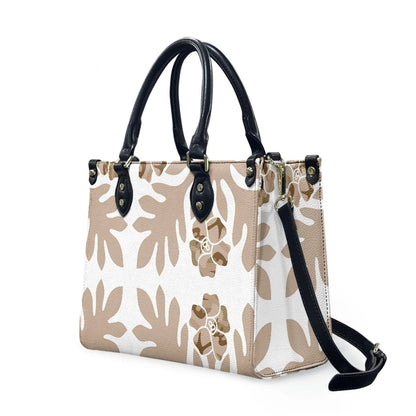 Customized Luxury Leather Women Handbag Hawaii Tribal Polynesian Tattoo Print Pu Leather Purse Shoulder Bag Lightweight Tote Bag Good Vibrations