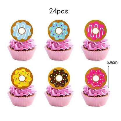 Dessert Series Party Supplies French Fries Burger Ice Cream Donuts Children’s Birthday Baby Bathing Decoration Dessert Series P Good Vibrations