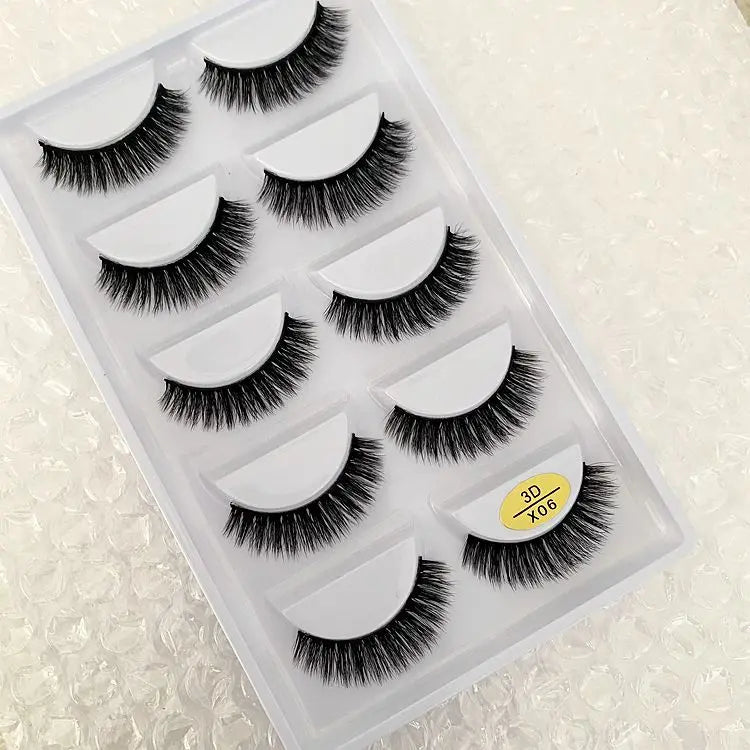 5 Pairs Multipack 3D Soft Mink Hair False Eyelashes Handmade Wispy Fluffy Long Lashes Natural Eye Makeup Tools Faux H13 E08 E01 Good Vibrations