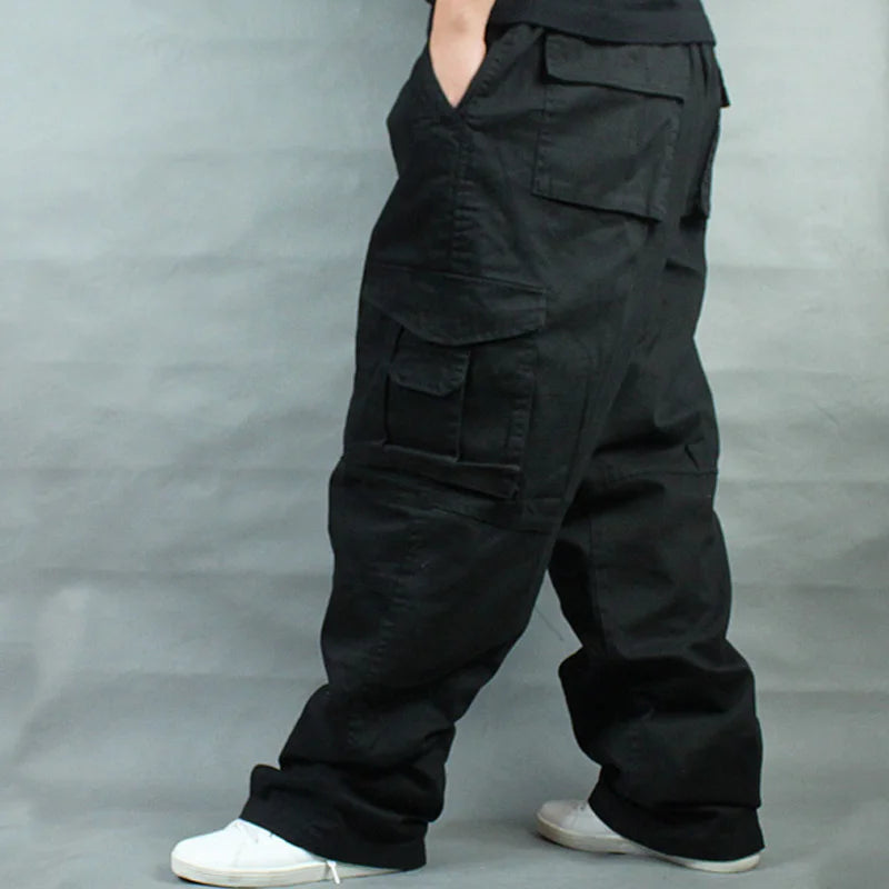 Wide Leg Hip Hop Pants Men Loose Outdoor Cotton Harem Trousers Cargo Pants Loose Baggy Trouser Streetwear  Joggers Pant Good Vibrations