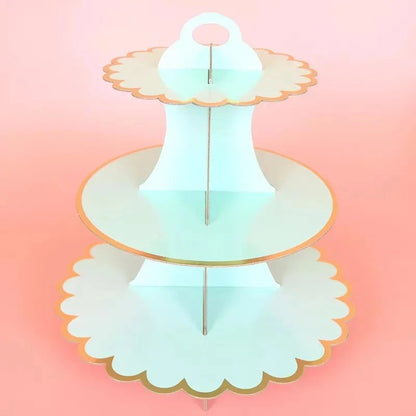 3-Tier Cardboard Cupcake Cake Stand Cupcake Holder for Birthday Party Wedding Baby Shower Christmas Parties Display Dessert Good Vibrations