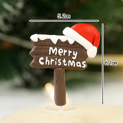 Christmas Cake Toppers Resin Santa Claus Cake Decor Xmas Tree Cupcake Dec Merry Christmas Decor For Home Happy new Year Gifts Good Vibrations