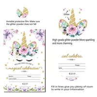Birthday Party Decoration Invitation Card Magic Unicorn Petal Star Envelope Card Girl Unicorn Theme Party Invitation Good Vibrations