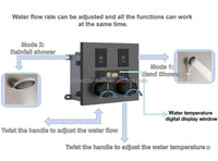 Luxury Black Brass 2 Function Button Touch Digital Shower System Bathroom Thermostatic Hot and Cold Concealed Shower Mixer Set Good Vibrations