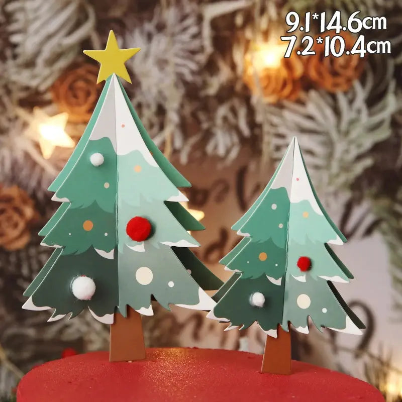 Christmas Cake Toppers Resin Santa Claus Cake Decor Xmas Tree Cupcake Dec Merry Christmas Decor For Home Happy new Year Gifts Good Vibrations