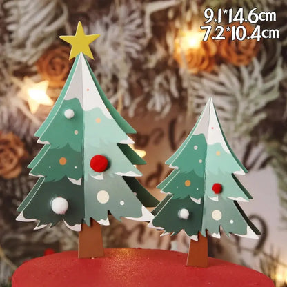 Christmas Cake Toppers Resin Santa Claus Cake Decor Xmas Tree Cupcake Dec Merry Christmas Decor For Home Happy new Year Gifts Good Vibrations