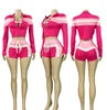 Custom Logo Women Set Short Pants and Sports Bra Crop Jacket Tracksuit Loungewear Women 3 Piece Shorts Pants Set  for Elasticity Good Vibrations